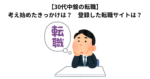 【30代中盤の転職】考え始めたきっかけは？　登録した転職サイトは？
